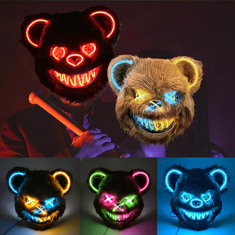 Máscara de Oso con Luz LED (Halloween)