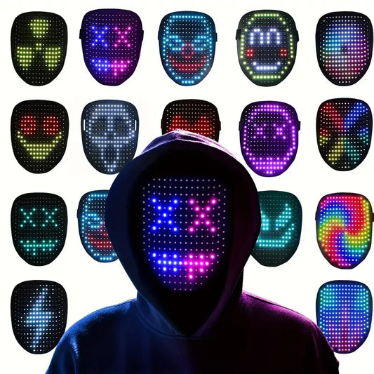 Máscara LED que Cambia de Cara con Gestos