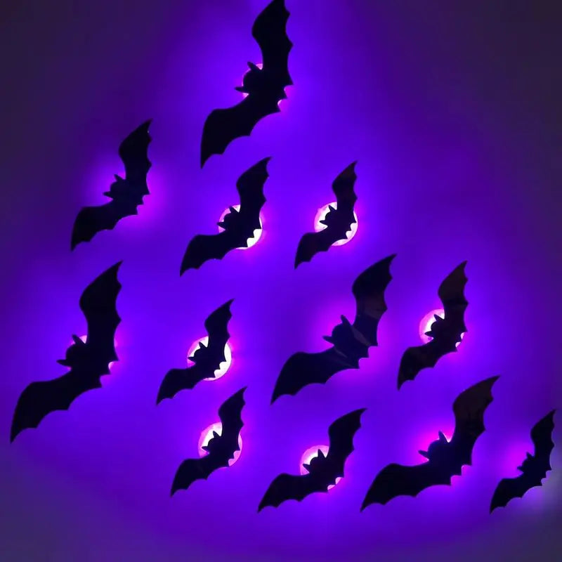 Murciélagos LED 3D para Pared (12 uds.)